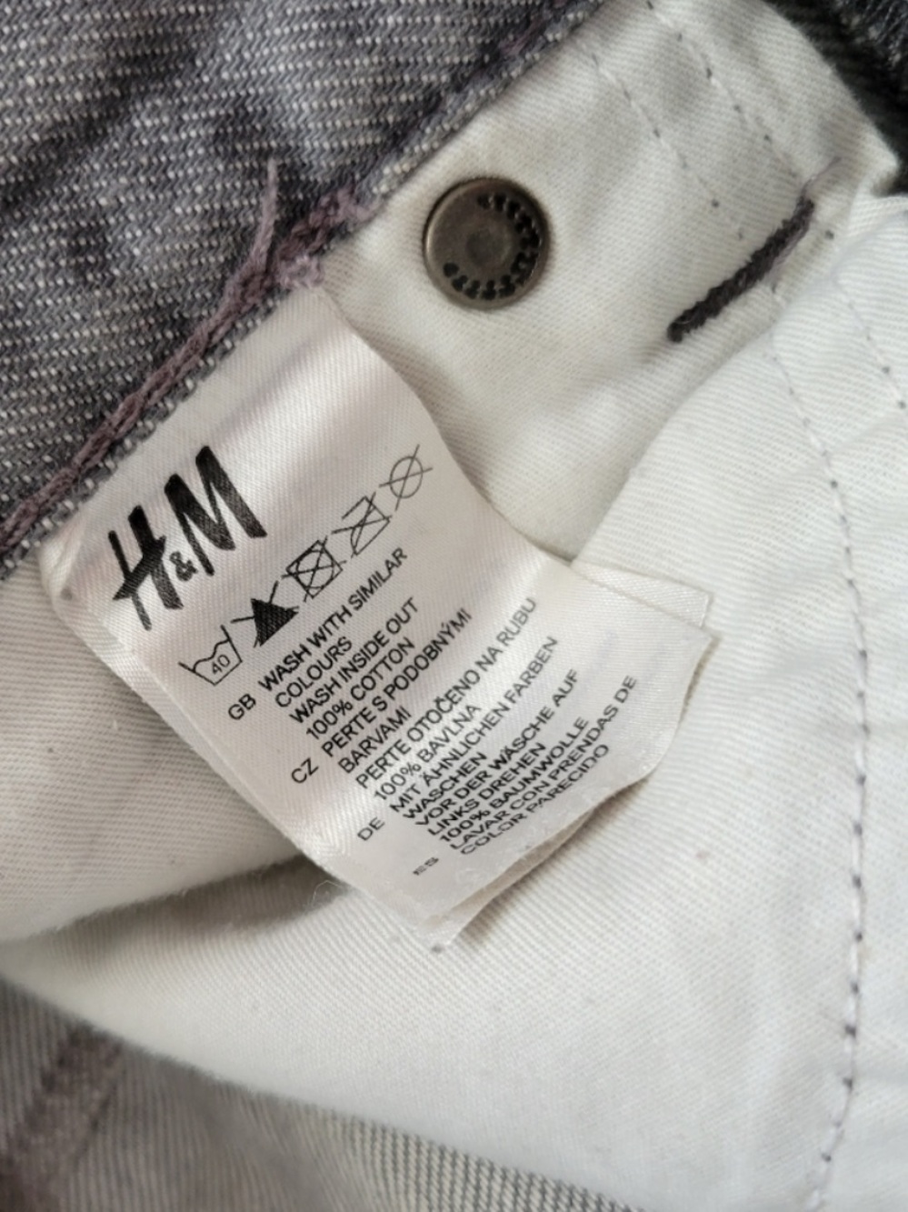 H&M x Sliq Slim Fit Low Rise 30x30 Light Gray Jeans EUC - Picture 5 of 6